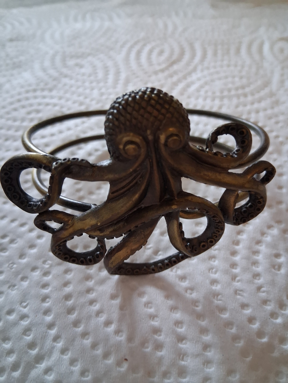 Bronze Octopus Cuff Bracelet - Sculpted Nautical Statement